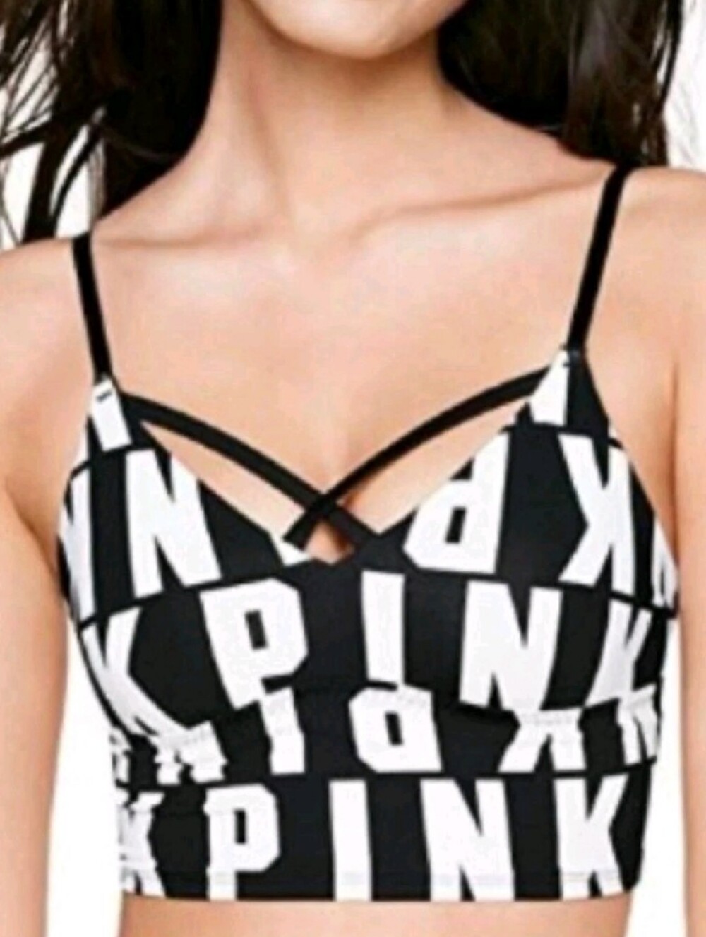Bikini Bundle Black & White Pink VS Top And 2 NWT Aerie Bottoms. Medium.